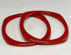 BB44 pair of rounded square cherry red bakelite spacers